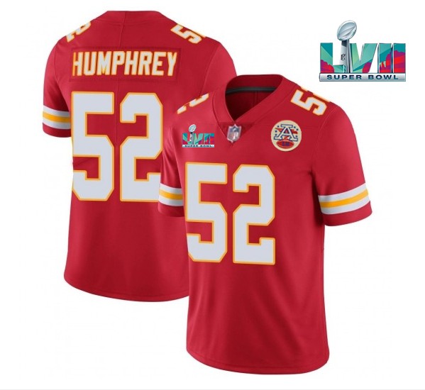 Men??s Kansas City Chiefs #52 Creed Humphrey Red Super Bowl LVII Patch Vapor Untouchable Limited Stitched Jersey